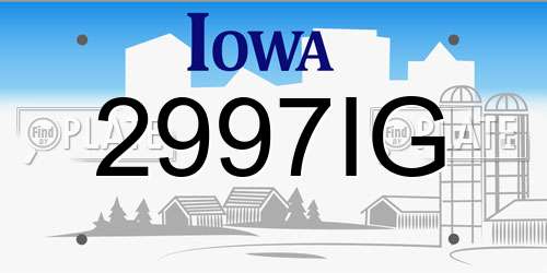 2997IG Iowa License Plate