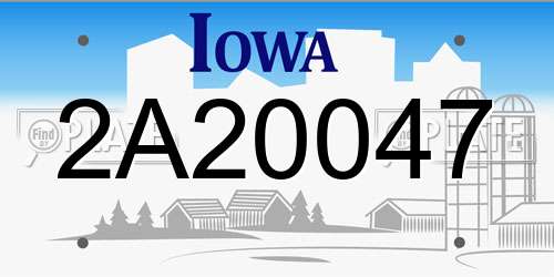 2A20047 Iowa License Plate