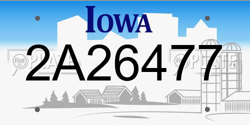2A26477 Iowa License Plate