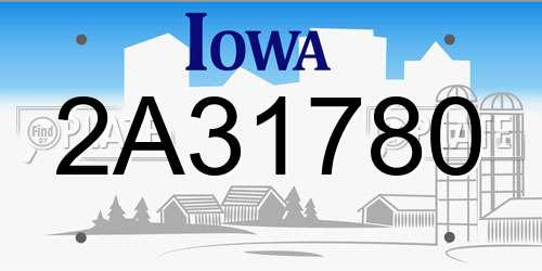 2A31780 Iowa License Plate