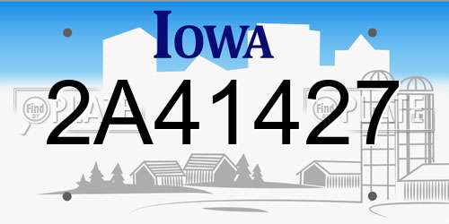 2A41427 Iowa License Plate
