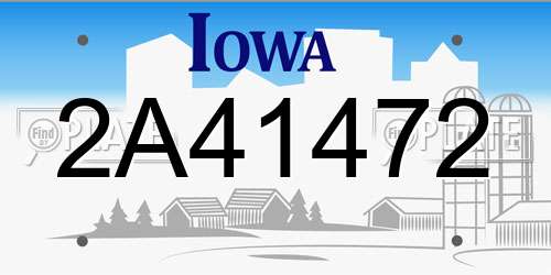2A41472 Iowa License Plate