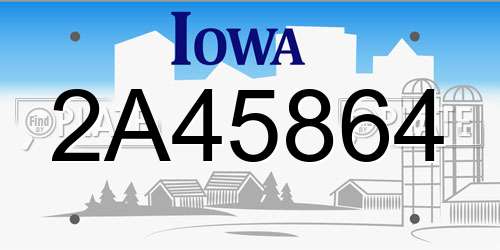 2A45864 Iowa License Plate