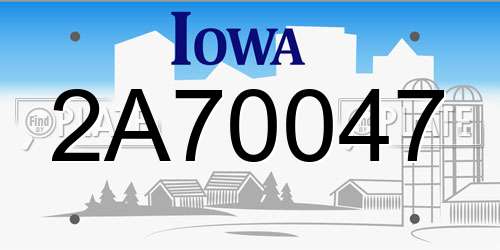 2A70047 Iowa License Plate