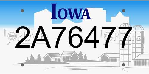 2A76477 Iowa License Plate