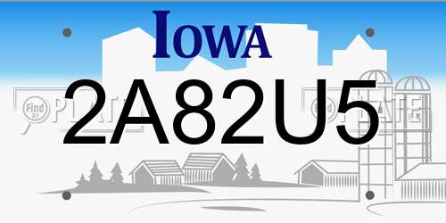2A82U5 Iowa License Plate