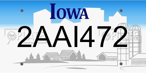 2AAI472 Iowa License Plate