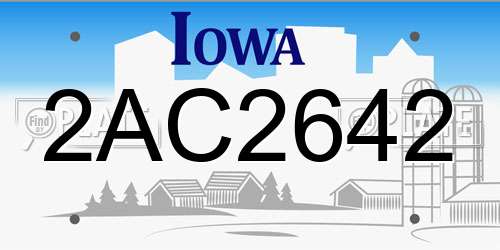 2AC2642 Iowa License Plate