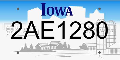 2AE1280 Iowa License Plate