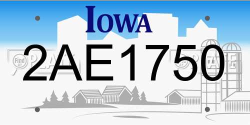 2AE1750 Iowa License Plate