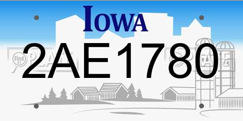2AE1780 Iowa License Plate