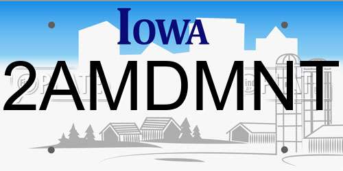 2AMDMNT Iowa License Plate