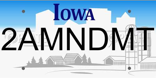 2AMNDMT Iowa License Plate