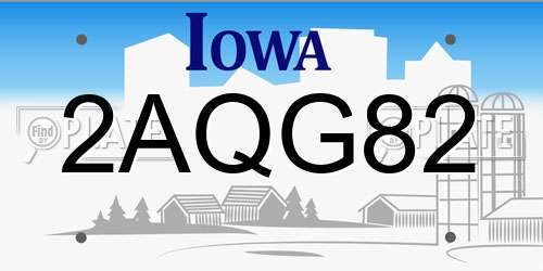 2AQG82 Iowa License Plate
