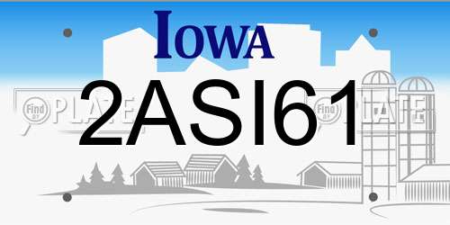 2ASI61 Iowa License Plate