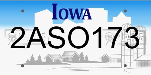2ASO173 Iowa License Plate
