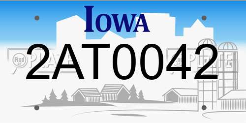 2AT0042 Iowa License Plate