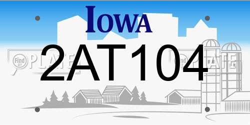2AT104 Iowa License Plate