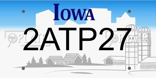 2ATP27 Iowa License Plate