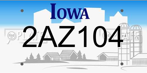 2AZ104 Iowa License Plate