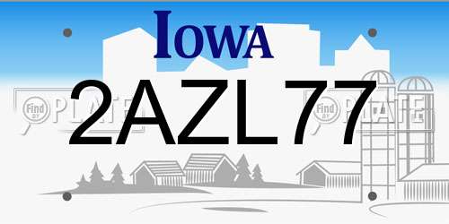 2AZL77 Iowa License Plate