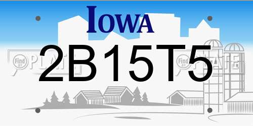 2B15T5 Iowa License Plate