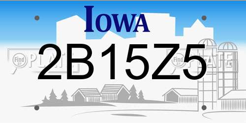 2B15Z5 Iowa License Plate