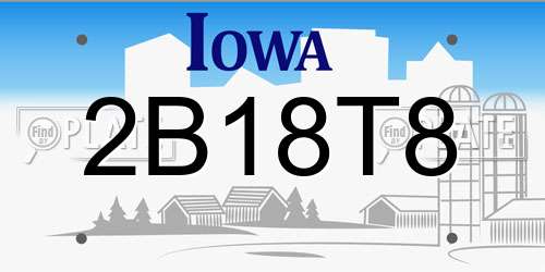 2B18T8 Iowa License Plate