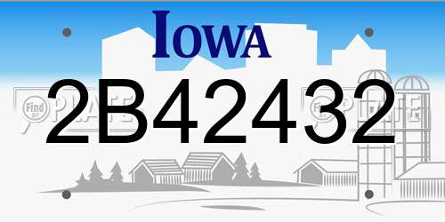 2B42432 Iowa License Plate