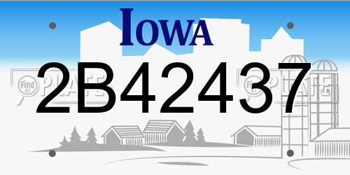 2B42437 Iowa License Plate