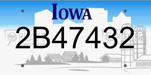 2B47432 Iowa License Plate