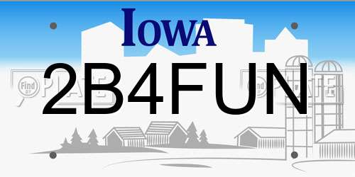 2B4FUN Iowa License Plate