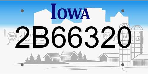 2B66320 Iowa License Plate
