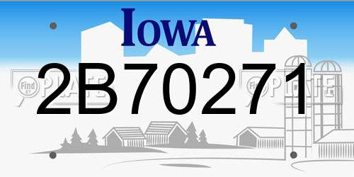 2B70271 Iowa License Plate