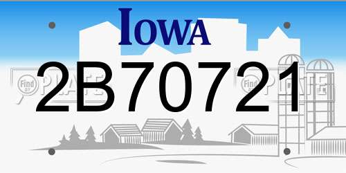 2B70721 Iowa License Plate