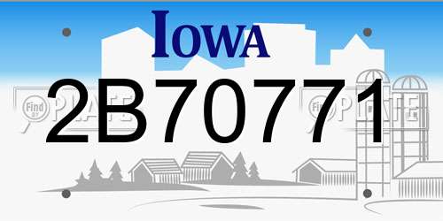 2B70771 Iowa License Plate
