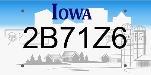 2B71Z6 Iowa License Plate