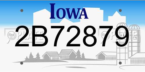 2B72879 Iowa License Plate