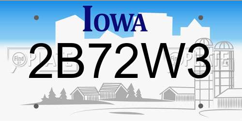 2B72W3 Iowa License Plate
