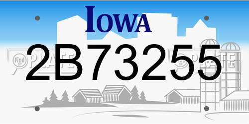2B73255 Iowa License Plate