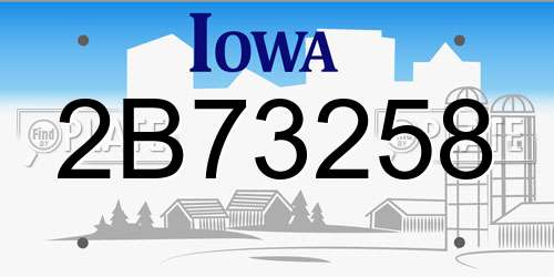 2B73258 Iowa License Plate