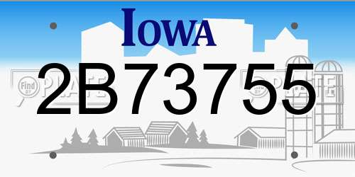 2B73755 Iowa License Plate
