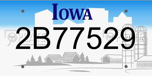 2B77529 Iowa License Plate