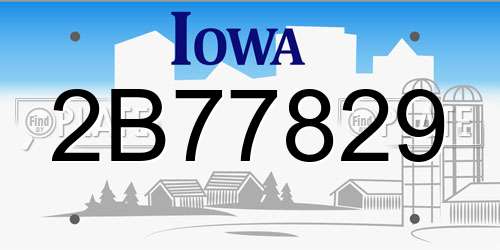 2B77829 Iowa License Plate