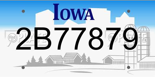 2B77879 Iowa License Plate