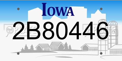 2B80446 Iowa License Plate
