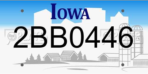 2BB0446 Iowa License Plate