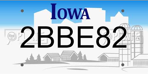 2BBE82 Iowa License Plate