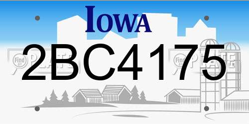 2BC4175 Iowa License Plate
