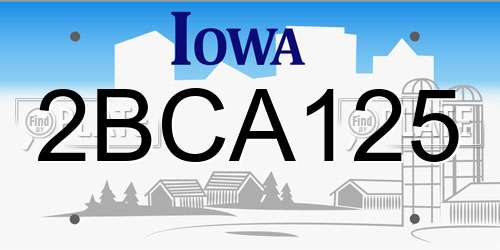 2BCA125 Iowa License Plate